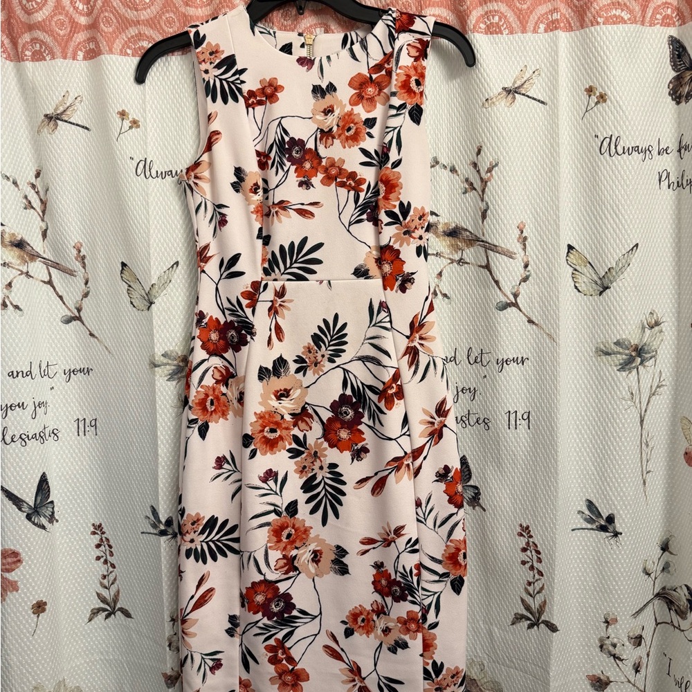 Calvin Klein Pink Floral Midi Dress